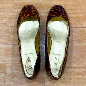 J. Crew Leopard Patent Leather Flats
